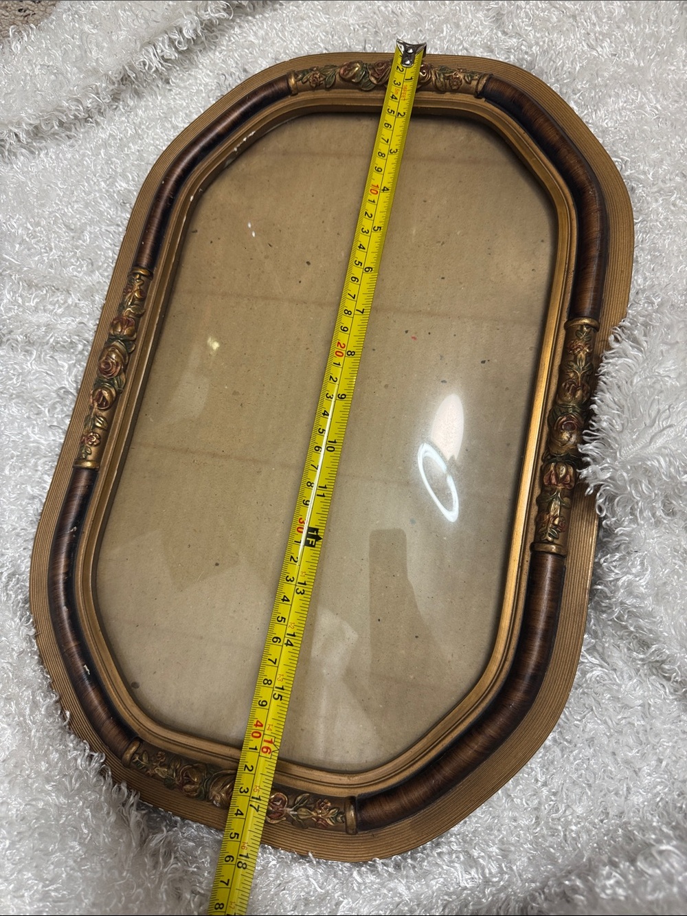 Vintage floral frame with beveled glass - Picture 6 of 7